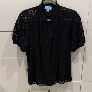 CeCe Black Lace Blouse